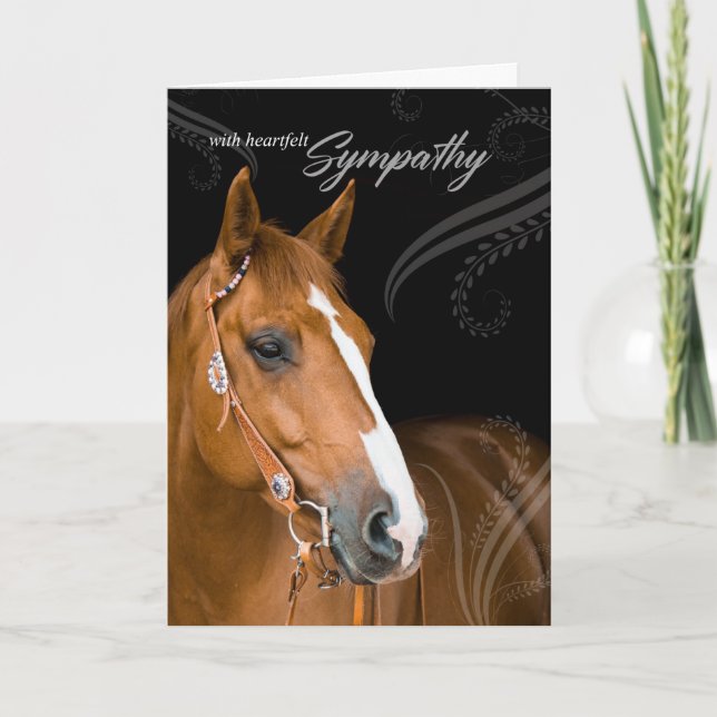 Loss of a Horse Pet Sympathy Western Sable Brown Card (Front)