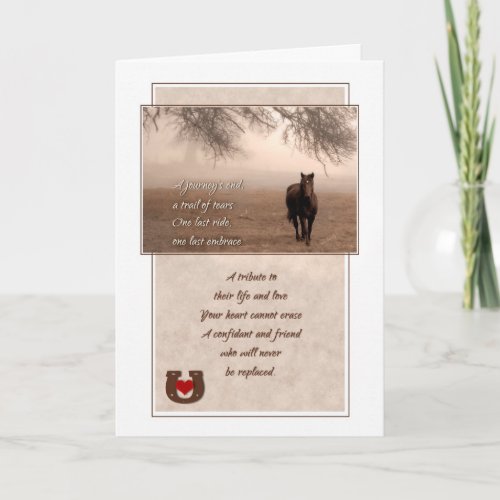 Loss of a Horse Sepia Hues Pet Sympathy Card