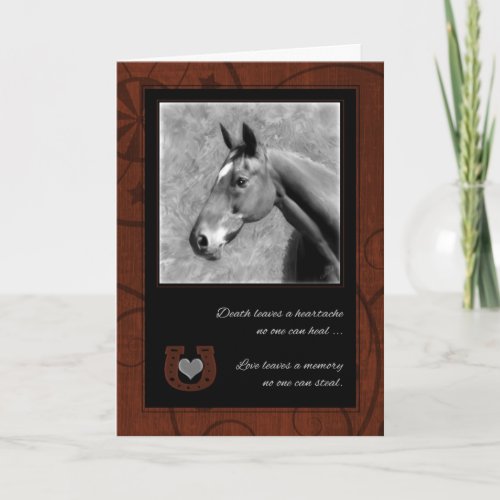 Loss of a Horse Western Brown Pet Sympathy Card