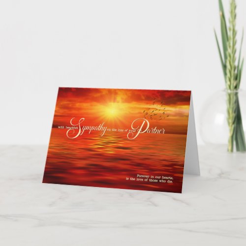 Loss of a Life Partner Sympathy Sunset Ocean Card