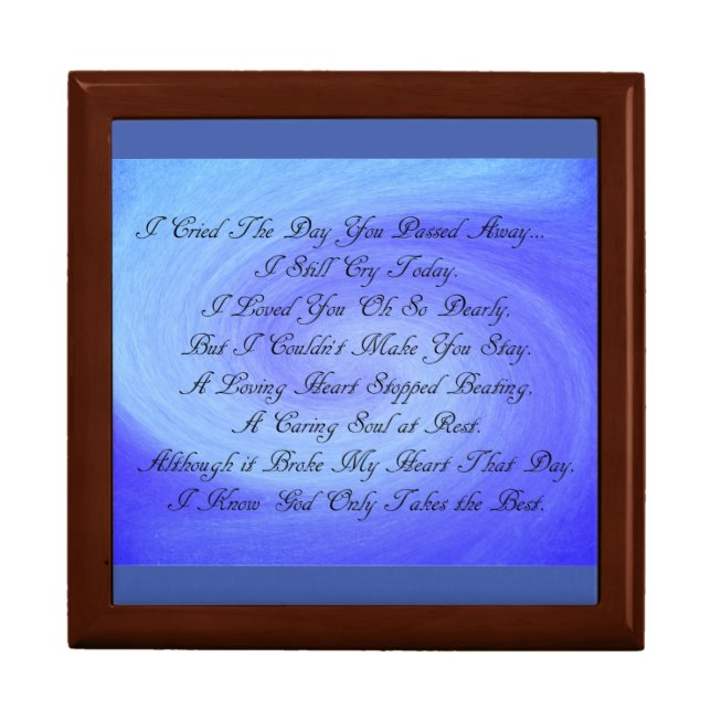 Loss of a Loved One Keepsake Box (Front)
