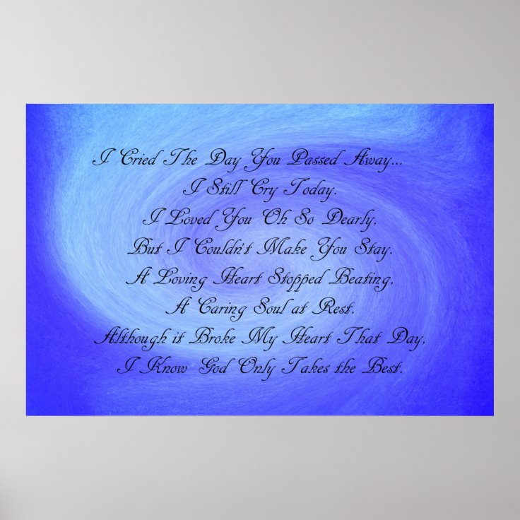 Loss of a Loved One Poster | Zazzle