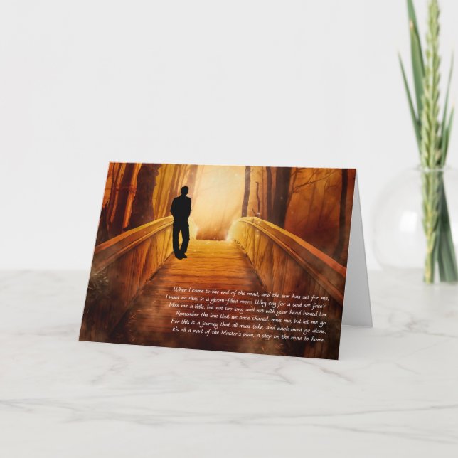 Loss of a Partner Sympathy Golden Bridge MALE Card (Front)