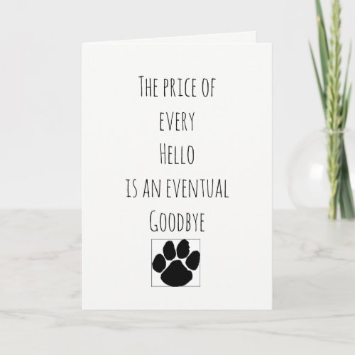 Loss of a Pet Card