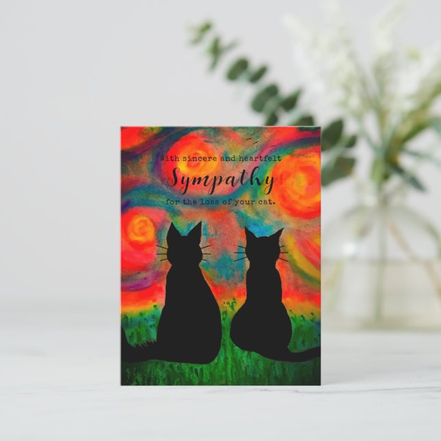 Loss of a Pet Cat Sympathy Greeting Card (Standing Front)