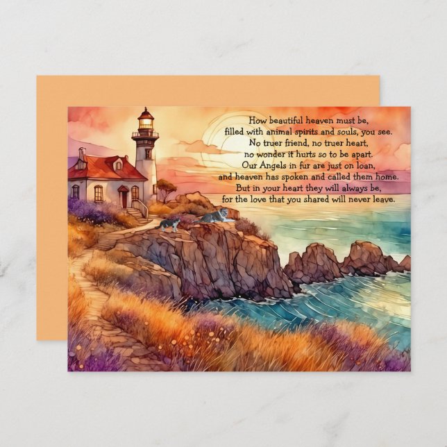 Loss of a Pet Condolence Sympathy Greeting Card (Front/Back)