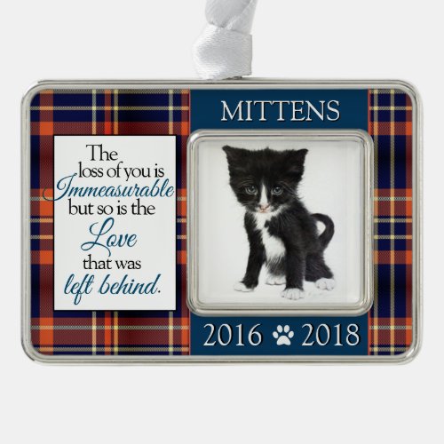Loss of a Pet Custom Memorial Cat or Kitten Christmas Ornament
