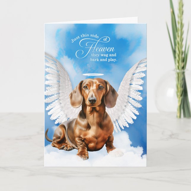 Loss of a Red Tan Dachshund Dog Pet Sympathy Card (Front)