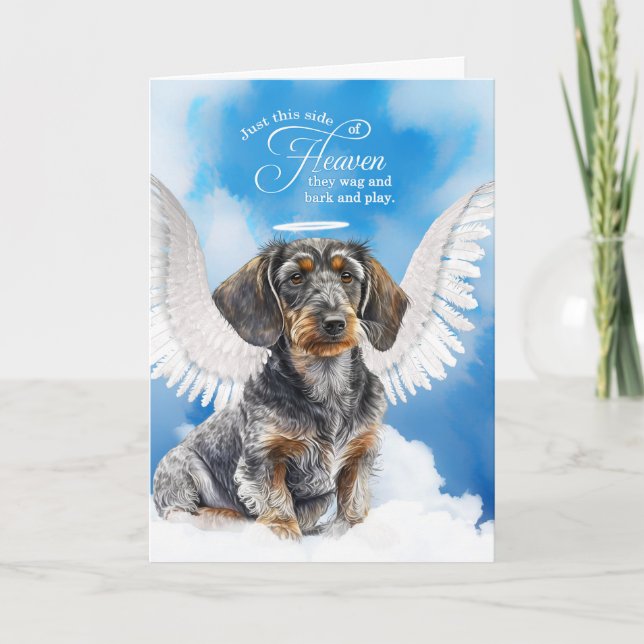 Loss of a Wirehair Dachshund Dog Pet Sympathy Card (Front)