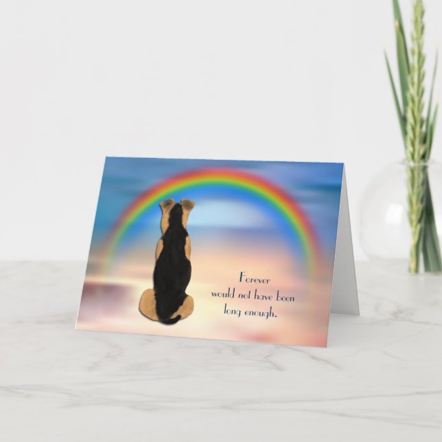 Loss of Airedale Terrier Dog Rainbow Sympathy Holiday Card (Front)