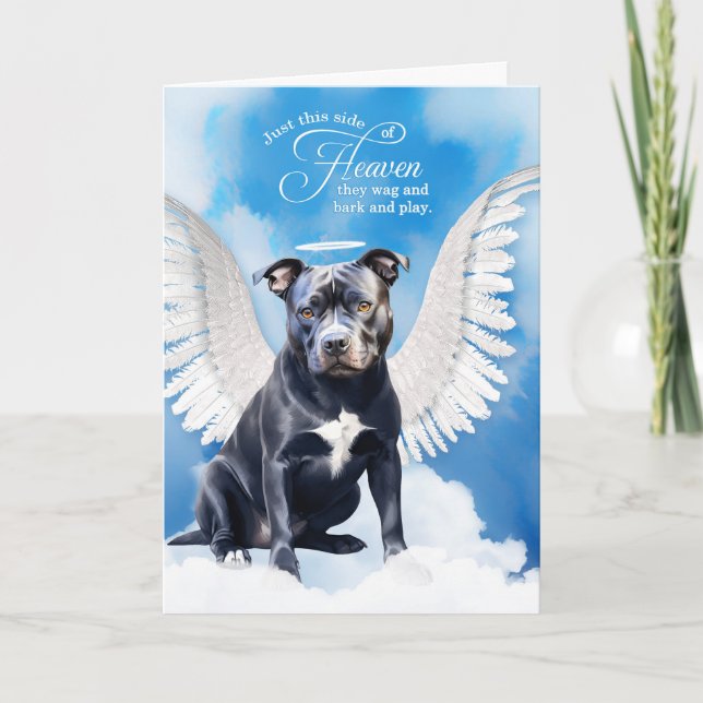 Loss of an Blue Nose Pitbull Dog Pet Sympathy Card (Front)