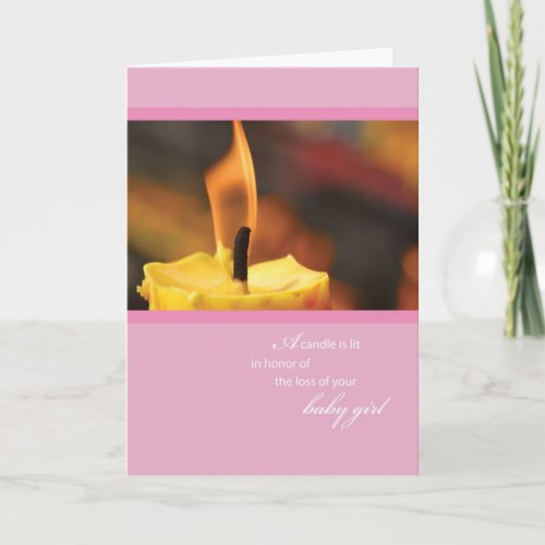 Loss of Baby Girl Candle Card