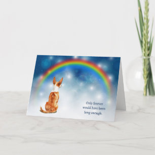 Loss of Basenji Dog Night Rainbow Sympathy Holiday Card