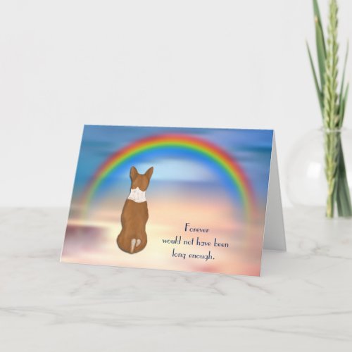 Loss of Basenji Dog Rainbow Sympathy Card