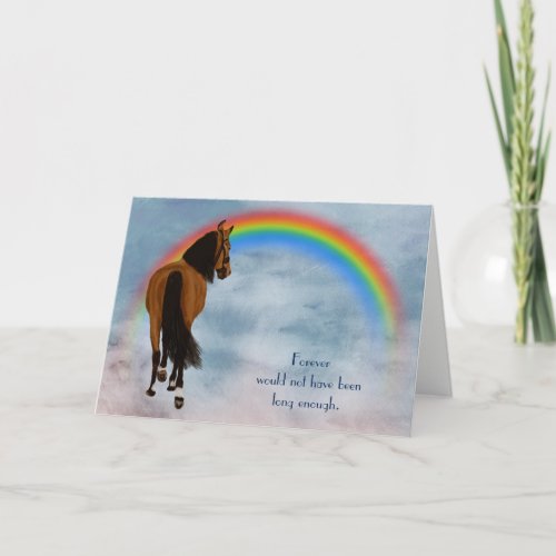 Loss of Bay Horse Condolence Sympathy Card