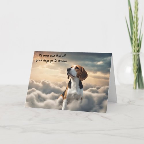 Loss of Beagle Dog Heaven Sympathy Card