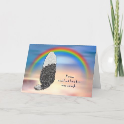 Loss of Bearded Collie Dog Rainbow Sympathy Card