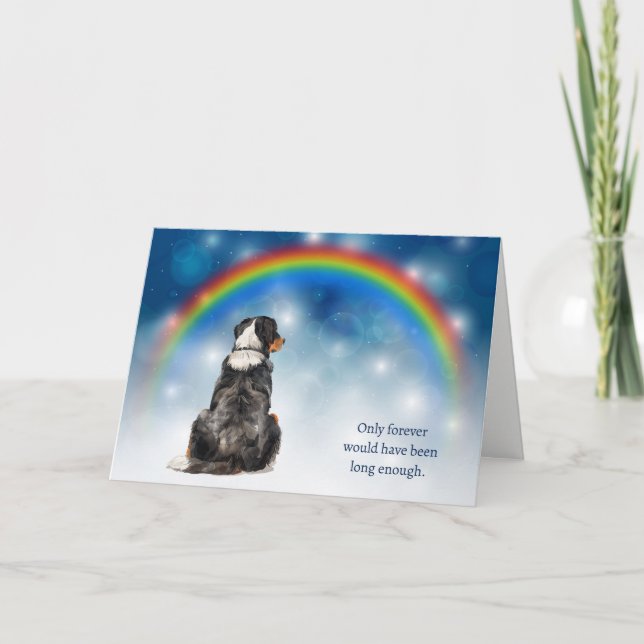Loss of Bernese Mountain Dog Night Sky Sympathy Holiday Card (Front)