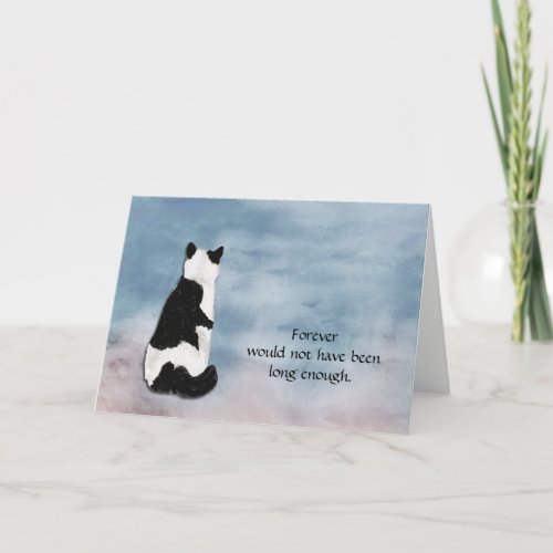 Loss of Black and White Cat Sympathy Card