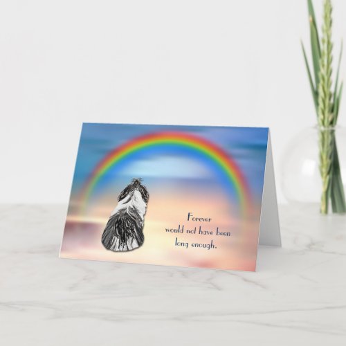 Loss of Black and White Shih Tzu Rainbow Sympathy Holiday Card