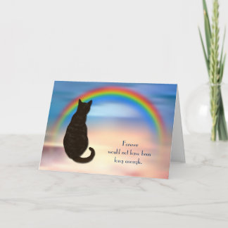 Loss of Black Cat Rainbow Sympathy Card