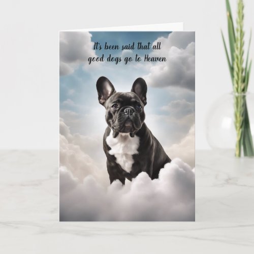Loss of Black French Bulldog Heaven Sympathy Card