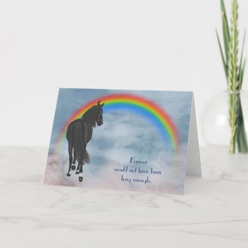 Loss of Black Horse Condolence Sympathy Card