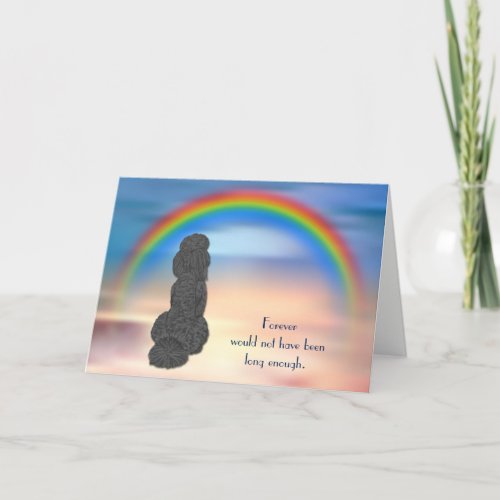 Loss of Black Poodle Rainbow Sympathy Card