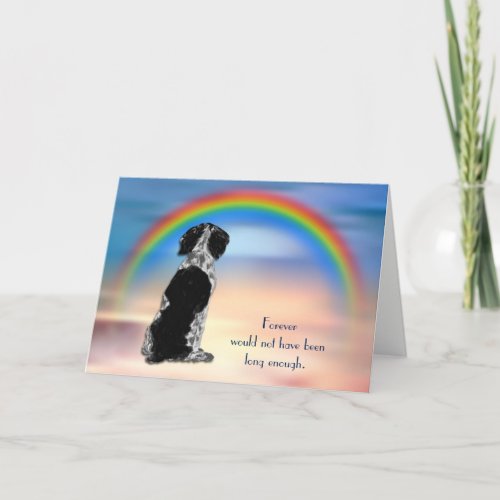 Loss of Black Spaniel Rainbow Sympathy Card