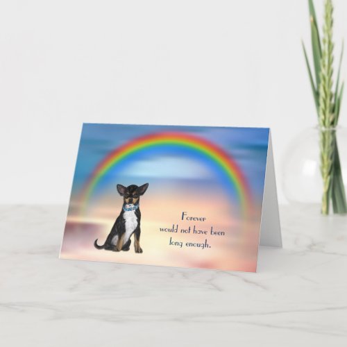 Loss of Black Tan Chihuahua Rainbow Sympathy Card