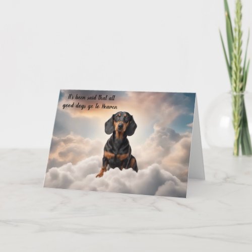 Loss of Black Tan Dachshund Dog Heaven Sympathy Holiday Card