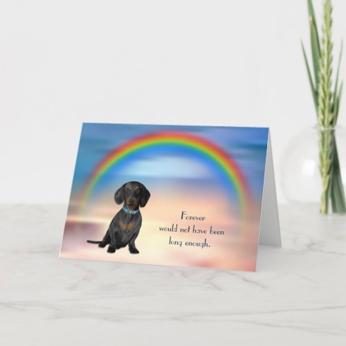 Loss of Black Tan Dachshund Rainbow Sympathy Card