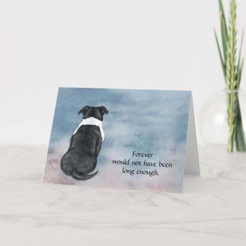 Loss of Black White American Bully Dog Sympathy Holiday Card