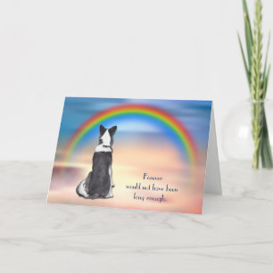 Loss of Border Collie Rainbow Sympathy Card
