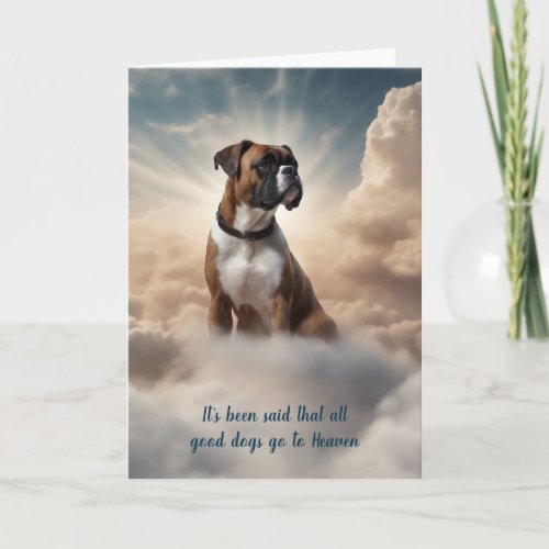 Loss of Boxer Dog Heaven Sympathy Card