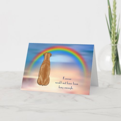 Loss of Boxer Rainbow Sympathy Card