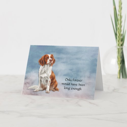 Loss of Brittany Dog Sympathy Condolence Card