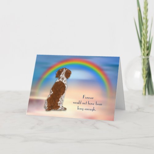 Loss of Brittany Spaniel Dog Rainbow Sympathy Card