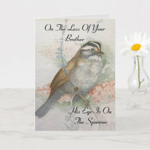 Loss Of Brother Sparrow Bible Quote Sympathy Card