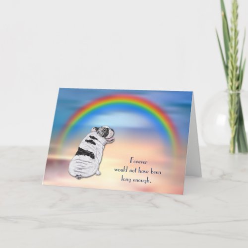 Loss of Bulldog Rainbow Sympathy Card