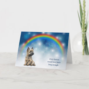 Loss of Cairn Terrier Dog Night Rainbow Sympathy Holiday Card