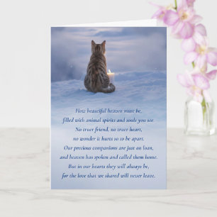 Loss of Cat Memorial with Poem Candle Card