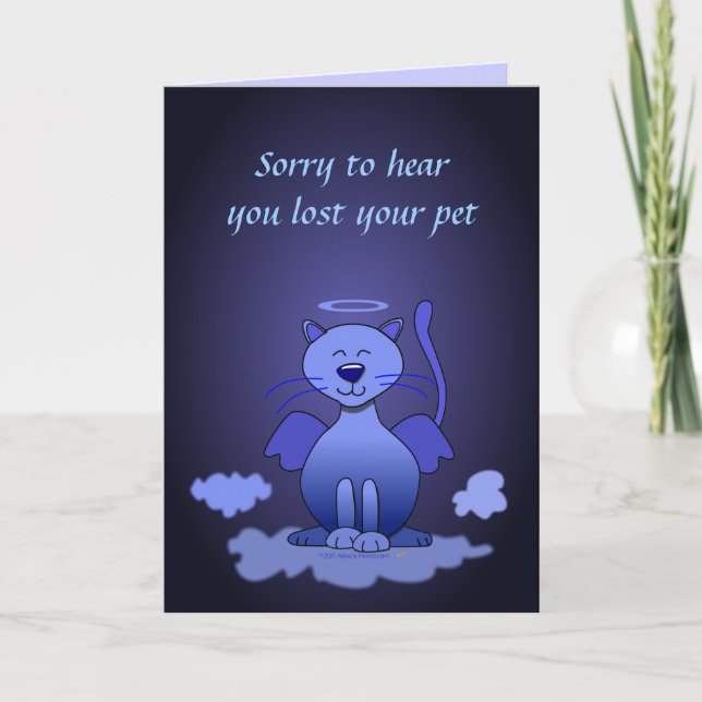 Loss of Cat Pet Sympathy Kitty Heaven Card (Front)