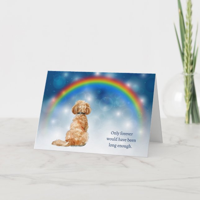 Loss of Cavapoo Dog Night Lights Sympathy Holiday Card (Front)