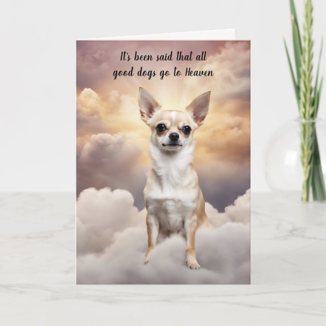 Loss of Chihuahua Dog Heaven Sympathy Card (Front)