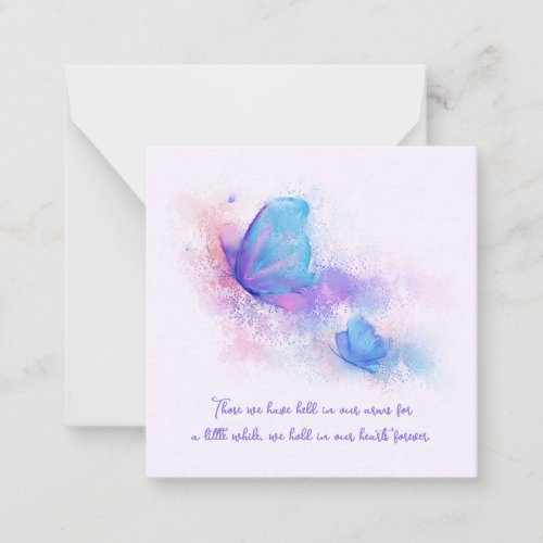 Loss of Child Infant Stillborn Butterfly Sympathy Note Card
