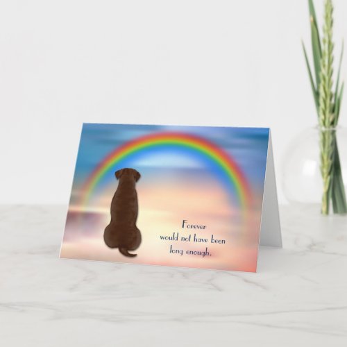 Loss of Chocolate Lab Rainbow Sympathy Card