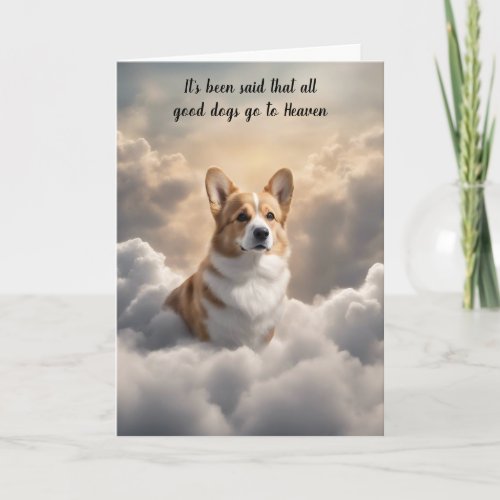 Loss of Corgi Dog Heaven Sympathy Card