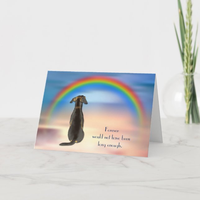 Loss of Dachshund Rainbow Sympathy Card (Front)