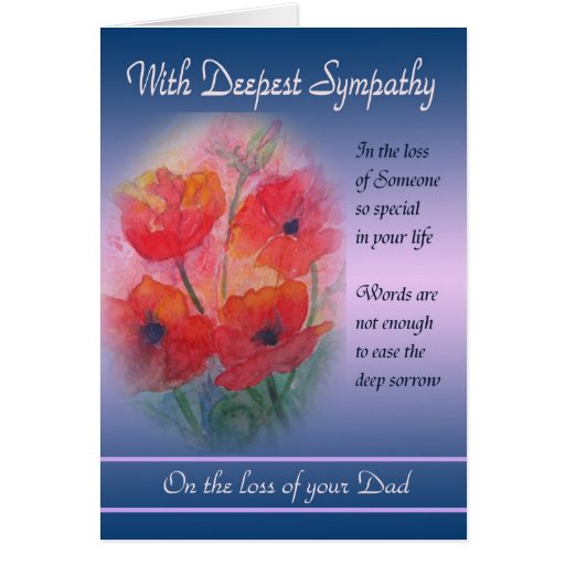 Loss of Dad - With Deepest Sympathy Card | Zazzle